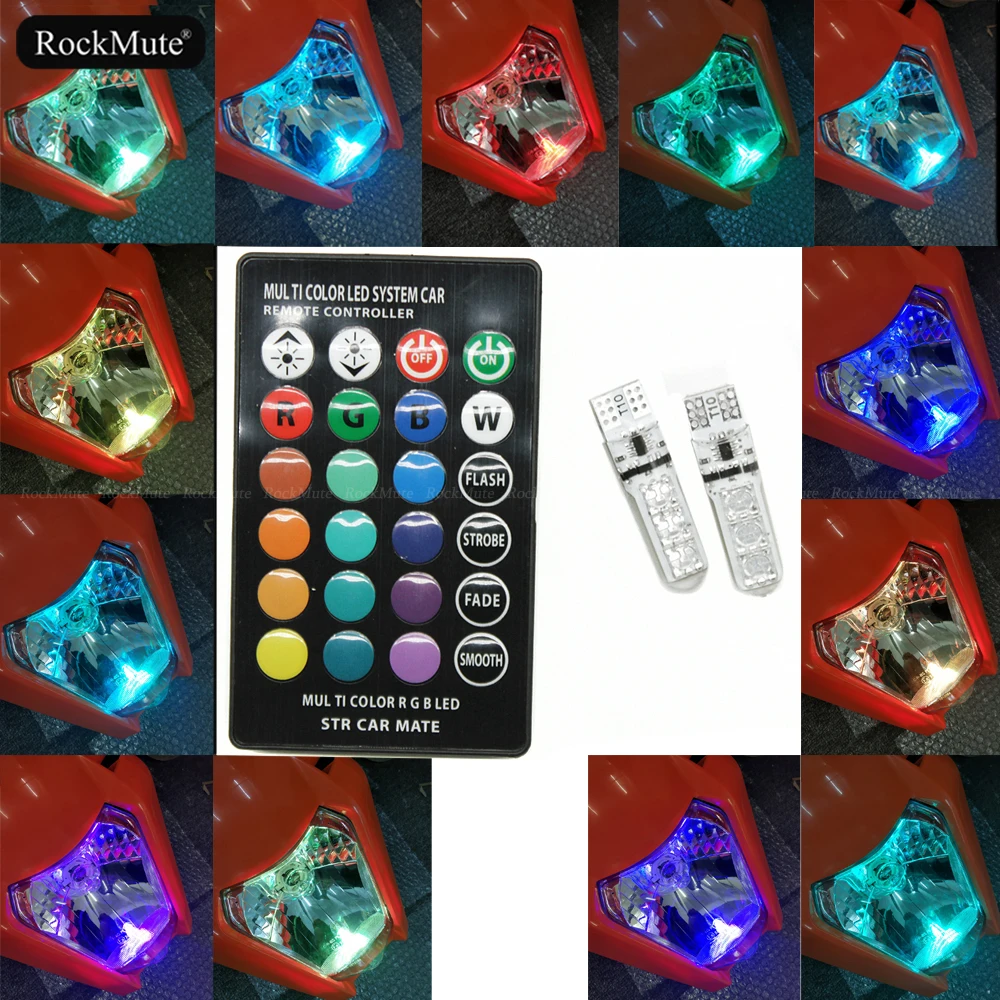 T10 Headlight Fog Light RGB LED Lamp 5050 SMD Multi-Color Strobe Flash Styling Remote Control Motorcycle Car Side Marker Lights
T10 Headlight Fog Light RGB LED Lamp 5050 SMD Multi-Color Strobe Flash Styling Remote Control Motorcycle Car Side Marker Lights