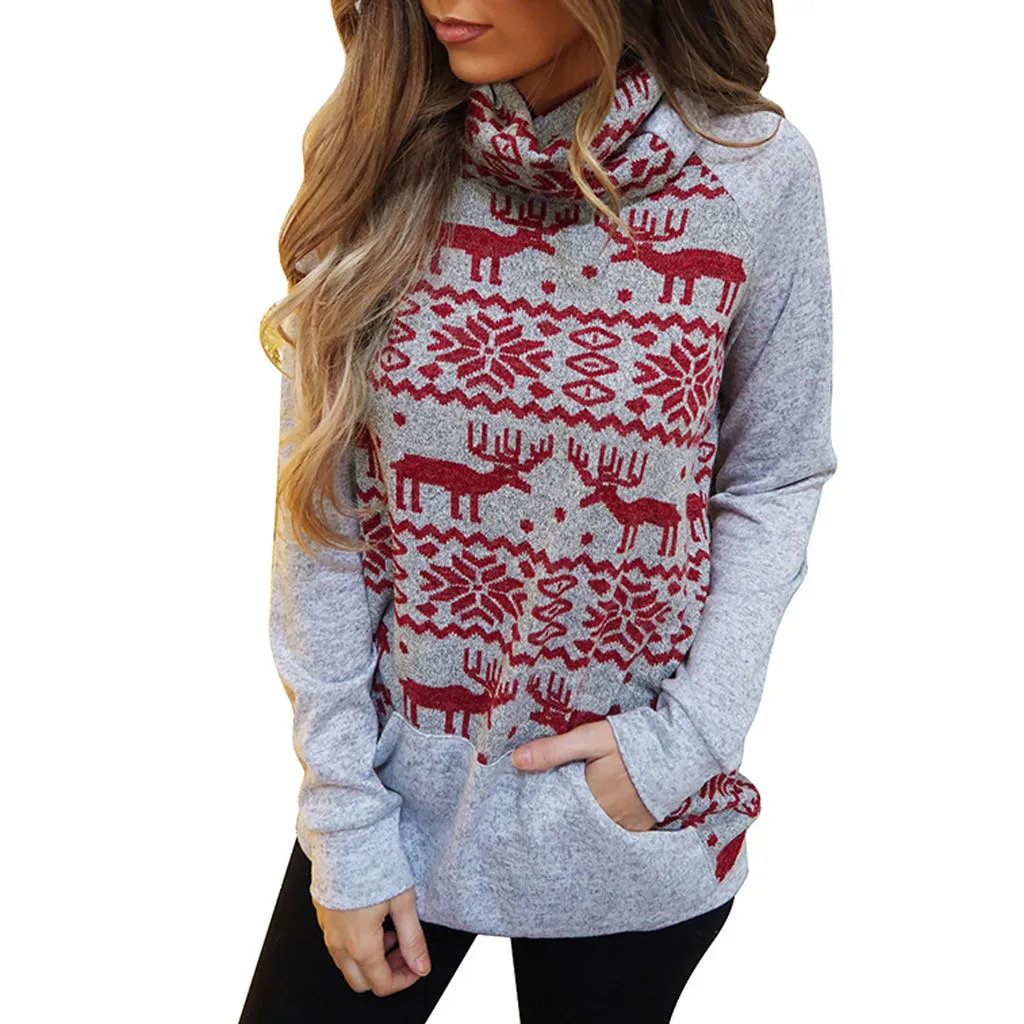turtleneck Snowflake New Loose Pullover Women Christmas Sweaters Elk Print Wool Sweater knitting Tops pull femme nouveaute 2019
turtleneck Snowflake New Loose Pullover Women Christmas Sweaters Elk Print Wool Sweater knitting Tops pull femme nouveaute 2019