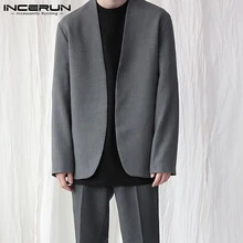 INCERUN Tops 2021 Korean Style Men Blazer Solid Comfortable Loose Buttons Casual Streetwear Collarless Long-sleeved Suits S-5XL
INCERUN Tops 2021 Korean Style Men Blazer Solid Comfortable Loose Buttons Casual Streetwear Collarless Long-sleeved Suits S-5XL