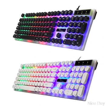 Keyboard with Round Keycaps for PC/Laptop Backlit Keyboard for Computer Gamers A20 20 Dropship