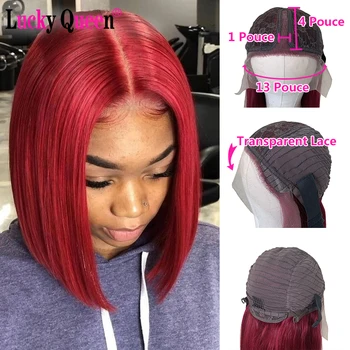 Lucky Queen Remy Human Hair Bob Wigs Transparent 99J Color 13x4x1 Lace Front Wigs Pre Plucked For Black Women 150% Density
Lucky Queen Remy Human Hair Bob Wigs Transparent 99J Color 13x4x1 Lace Front Wigs Pre Plucked For Black Women 150% Density