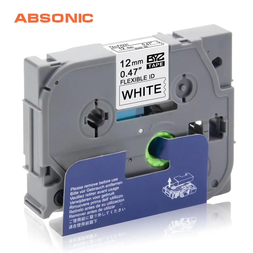 Absonic Compatible TZe-FX231 Black on White Flexible Label Tapes Cassette TZe FX231 TZ FX231 tz-FX231 for brother p-Touch 12mm
Absonic Compatible TZe-FX231 Black on White Flexible Label Tapes Cassette TZe FX231 TZ FX231 tz-FX231 for brother p-Touch 12mm