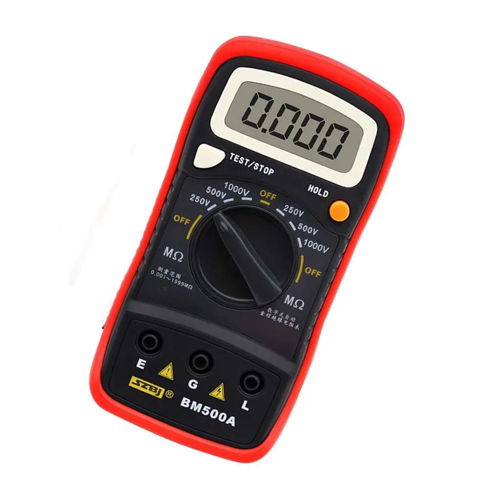 BM500A 1000V Digital Auto Range Insulation Resistance Meter Tester Megohmmeter Voltmeter High Voltage LED indication
BM500A 1000V Digital Auto Range Insulation Resistance Meter Tester Megohmmeter Voltmeter High Voltage LED indication