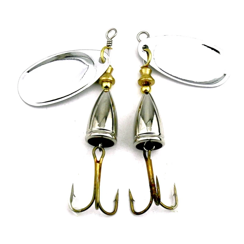 5pcs/set Fishing Lure Metal Sheet Noise Spoon Spinnerbait Artificial Bait with Treble Barbed Fishhook For Sea River Fishing Tool