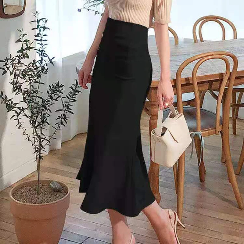 Women's Skirts 2023 New Fashion Black Midi Skirts Elastic Bodycon Package Hip Skirt For Women Elegant Office Mermaid Skirts
Women's Skirts 2023 New Fashion Black Midi Skirts Elastic Bodycon Package Hip Skirt For Women Elegant Office Mermaid Skirts
