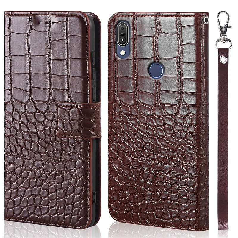 Crocodile texture For ASUS ZenFone Max Pro M1 ZB602KL ZB 602KL Case cover Kickstand flip leather Wallet case With Card Pocket | Мобильные
