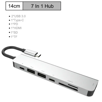 7 in 1 Multi Ports Type C HUB HDMI USB 3.0 USB C Power Adapter Micro Card Reader USB-C Power Delivery
7 in 1 Multi Ports Type C HUB HDMI USB 3.0 USB C Power Adapter Micro Card Reader USB-C Power Delivery