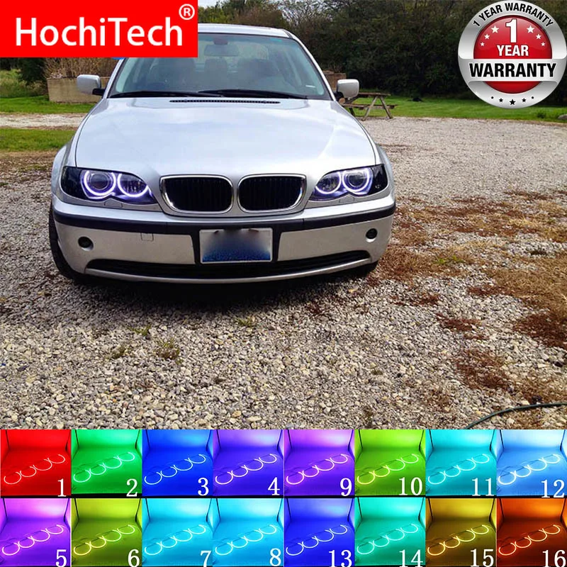 Для BMW E46 с проекторами 1998-2005 аксессуары для фар многоцветный RGB светодиодный