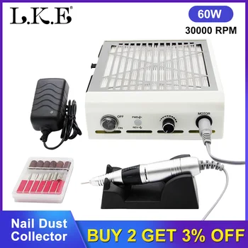 LKE 60W Strong Power Nail Drill Machine Nail Dust Collector 2 In 1 Art Salon Collector Vacuum Cleaner Nail Manicure Tools
LKE 60W Strong Power Nail Drill Machine Nail Dust Collector 2 In 1 Art Salon Collector Vacuum Cleaner Nail Manicure Tools