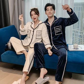 Men And Women Thick Warm Pajamas Comfortable Long Sleeves Homewear Winter Couple Pajama Sets Flannel Sleepwear
Men And Women Thick Warm Pajamas Comfortable Long Sleeves Homewear Winter Couple Pajama Sets Flannel Sleepwear