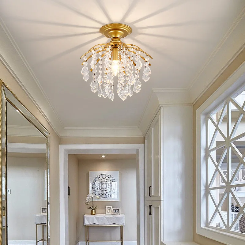 American Crystal Ceiling Lamp Luxury Modern Balcony Corridor Loft Led Ceiling Light Simple Bedroom Kitchen Bathroom Home Fixture
American Crystal Ceiling Lamp Luxury Modern Balcony Corridor Loft Led Ceiling Light Simple Bedroom Kitchen Bathroom Home Fixture