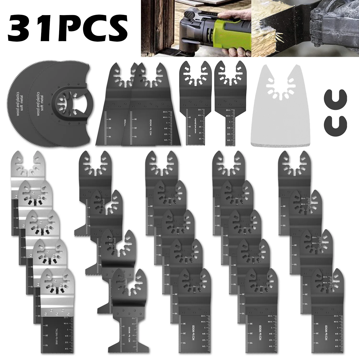 31Pcs Oscillating Tool Saw Blades for Renovator Power Tools Oscillating Multi Tool Oscilating Multitool Blades for Dremel Blade
31Pcs Oscillating Tool Saw Blades for Renovator Power Tools Oscillating Multi Tool Oscilating Multitool Blades for Dremel Blade