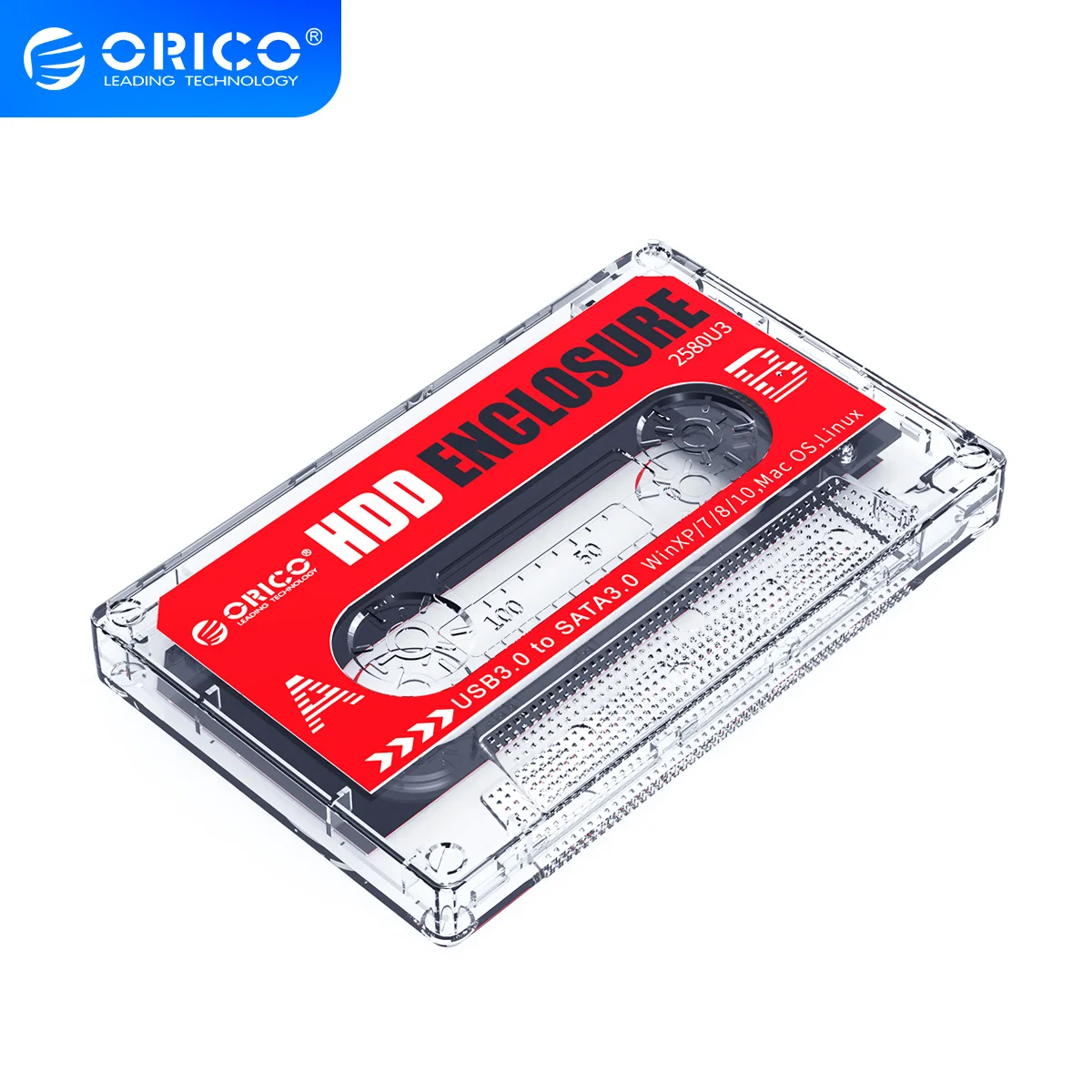 ORICO Transparent External Hard Drive Box USB3.0 SATA3.0 5Gbps 4TB HDD Enclosure Support UASP DIY Stickers Cassette Tape Design
ORICO Transparent External Hard Drive Box USB3.0 SATA3.0 5Gbps 4TB HDD Enclosure Support UASP DIY Stickers Cassette Tape Design