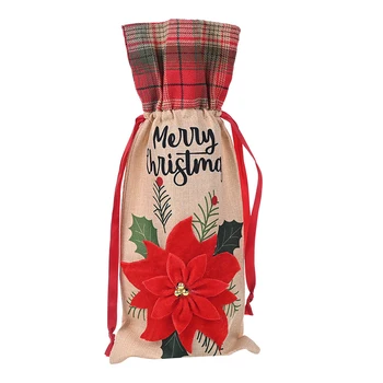 Red Flower Linen Christmas Wine Bottle Cover Christmas Decorations for home Xmas Dinner Party Decor Merry Christmas Gift Bag New
Red Flower Linen Christmas Wine Bottle Cover Christmas Decorations for home Xmas Dinner Party Decor Merry Christmas Gift Bag New