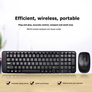 Logitech MK220 2.4GHz Wireless Keyboard 1000DPI Optical Mouse Combos Set 104 Keys Two-Way Scroll Wheel Keyboard
Logitech MK220 2.4GHz Wireless Keyboard 1000DPI Optical Mouse Combos Set 104 Keys Two-Way Scroll Wheel Keyboard