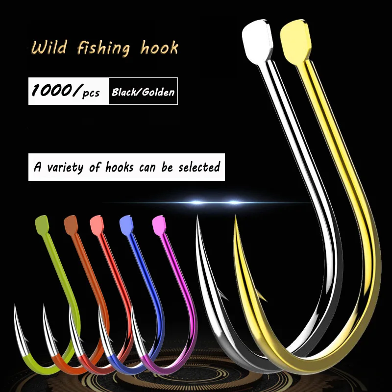 1000 pcs fishing hooks black golden barbed high carbon wild fishing hooks trout catfish 1#-15# fishing gear accessories
1000 pcs fishing hooks black golden barbed high carbon wild fishing hooks trout catfish 1#-15# fishing gear accessories