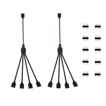 4 Way LED RGB Splitter Cable - iCreating 2PCS Black 5050 4 Pin RGB LED Strip Light Connector Splitter Y Wire with 10PC JK099
4 Way LED RGB Splitter Cable - iCreating 2PCS Black 5050 4 Pin RGB LED Strip Light Connector Splitter Y Wire with 10PC JK099