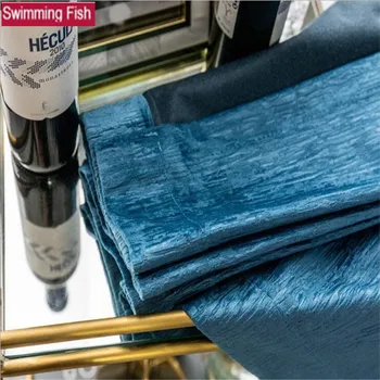 Modern blackout velvet curtain square lattice solid blue drape window door bedroom curtains
Modern blackout velvet curtain square lattice solid blue drape window door bedroom curtains