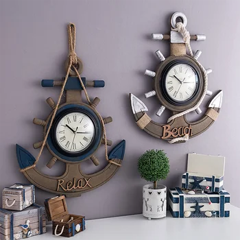 Mediterranean Retro Anchor Clock Beach Sea Theme Nautical Ship Wheel Rudder Steering Wheel Decor Wall Hanging Decoration
Mediterranean Retro Anchor Clock Beach Sea Theme Nautical Ship Wheel Rudder Steering Wheel Decor Wall Hanging Decoration