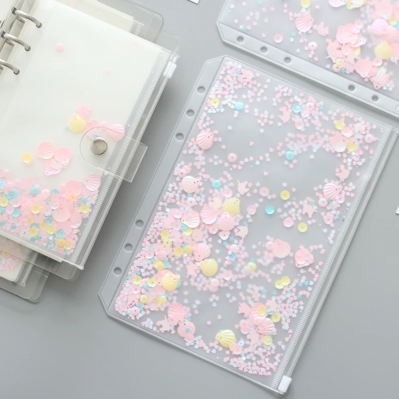 A5A6 Pink Shell Sequins Spiral Zipper Bag Divider Planner Accessories Diary Notebook File Storage bag For Filofax Dokibook
A5A6 Pink Shell Sequins Spiral Zipper Bag Divider Planner Accessories Diary Notebook File Storage bag For Filofax Dokibook