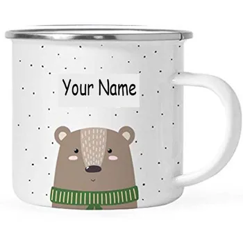Personalized Stainless Steel Camping Coffee Mug Christmas Hot Chocolate Stainless Steel Campfire Coffee Mug Gift, Brown Bear, Custom Name Enamel Metal Camp Cup for Him Her 
Personalized Stainless Steel Camping Coffee Mug Christmas Hot Chocolate Stainless Steel Campfire Coffee Mug Gift, Brown Bear, Custom Name Enamel Metal Camp Cup for Him Her