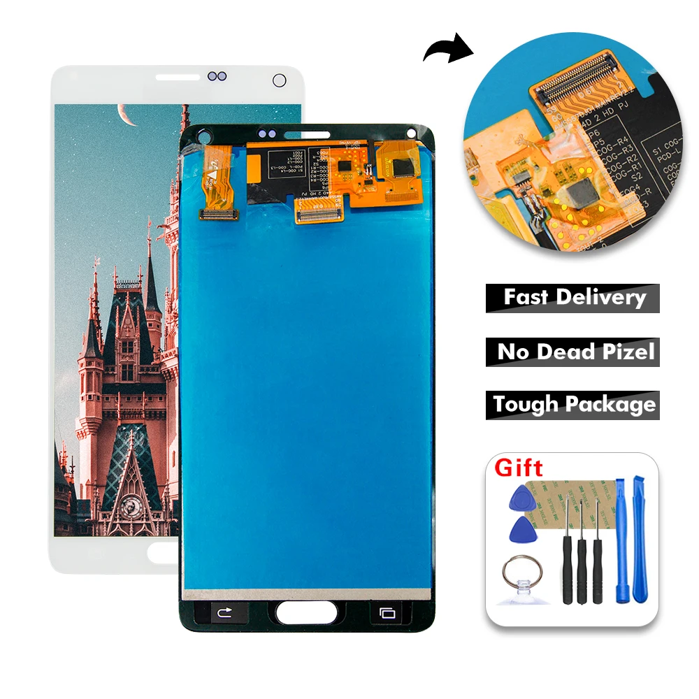 

SUPER AMOLED LCD For SAMSUNG Galaxy Note 4 Note4 N910V N910A N910F N910H N910 LCD Display Digitizer Touch Panel Screen Assembly