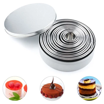 14Pcs/Set Round Cookie Biscuit Cutter Set Stainless Steel Mousse Cake Ring Mold Pastry Biscuit Donuts Cutter
14Pcs/Set Round Cookie Biscuit Cutter Set Stainless Steel Mousse Cake Ring Mold Pastry Biscuit Donuts Cutter