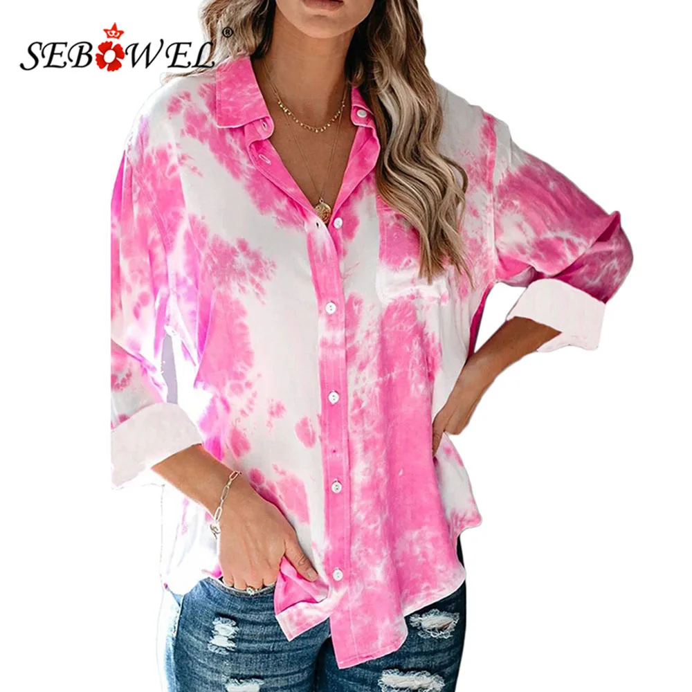 SEBOWEL New Fall 2020 Gradient Print Loose Tie-Dye Buttoned Shirt for Women Spring Long Sleeve Blouses Tops Lady Shirts Clothes
SEBOWEL New Fall 2020 Gradient Print Loose Tie-Dye Buttoned Shirt for Women Spring Long Sleeve Blouses Tops Lady Shirts Clothes