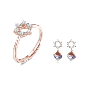 BISAER Jewelry Sets 925 Sterling Silver Fashion Design Rose Gold Zircon Earrings+Ring Jewelry Set For Women Fashion Jewelry
BISAER Jewelry Sets 925 Sterling Silver Fashion Design Rose Gold Zircon Earrings+Ring Jewelry Set For Women Fashion Jewelry