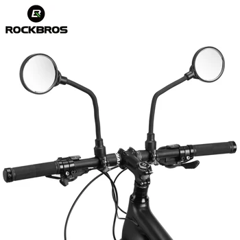 Espelho Retrovisor de Guidão de Bicicleta com Ângulos Ajustáveis de Alta Definição para Bicicletas de Montanha e Scooters Elétricos 9 ROCKBROS Bicycle Bike Mirror 360 ° Adjustable HD Acrylic Minute surface Electric Moto Moped Rearview Mirror Bike Accessories