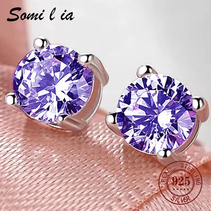 SOMILIA S925 Sterling Silver Color Simple Round Bling CZ Zircon Stone Stud Earrings Fashion Jewelry for Women Girl
SOMILIA S925 Sterling Silver Color Simple Round Bling CZ Zircon Stone Stud Earrings Fashion Jewelry for Women Girl