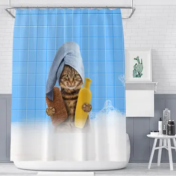 2020 explosion model bathroom shower cartoon cat bathroom shower curtain bathroom partition curtain free punching with hook
2020 explosion model bathroom shower cartoon cat bathroom shower curtain bathroom partition curtain free punching with hook