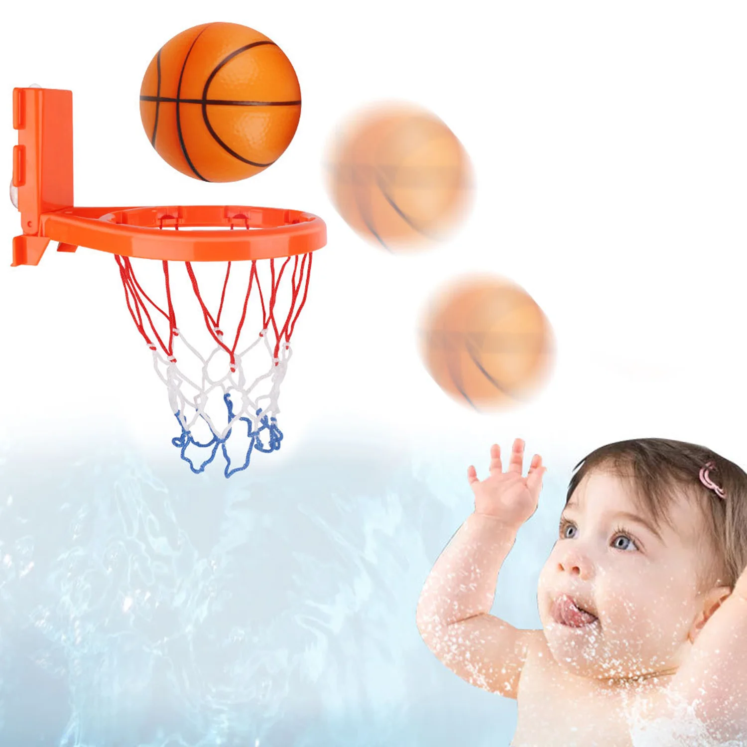 Kids Bath Toy Basketball Hoop Balls 2 in 1 Design Play Set 3 Balls Bathtub Shooting Game Toy with Strong Suction Cup and Tape
Kids Bath Toy Basketball Hoop Balls 2 in 1 Design Play Set 3 Balls Bathtub Shooting Game Toy with Strong Suction Cup and Tape