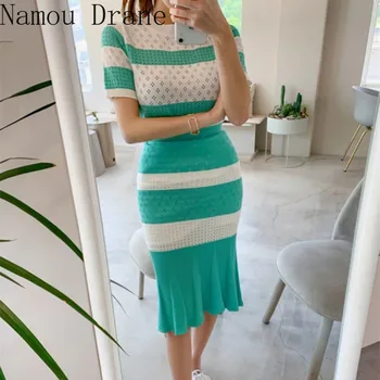 2020 Summer Women Runway Fashion 2pcs Skirt Suits Ruffle Hem Slim Knitting Blouses Tops +Mermaid SKirt Sets Women Two Piece Set 
2020 Summer Women Runway Fashion 2pcs Skirt Suits Ruffle Hem Slim Knitting Blouses Tops +Mermaid SKirt Sets Women Two Piece Set
