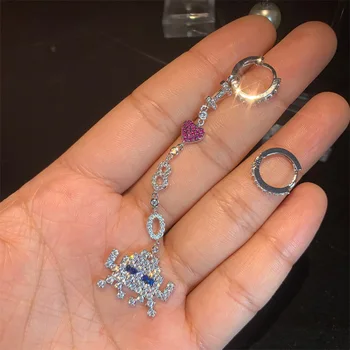 New Asymmetric Micro-set Zircon Space Retro Robot Earrings Long Small Monster Ear Buckle Long Tassel Love High-end Jewelry Women
New Asymmetric Micro-set Zircon Space Retro Robot Earrings Long Small Monster Ear Buckle Long Tassel Love High-end Jewelry Women
