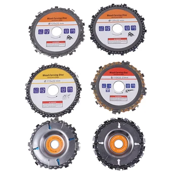 Wood Carving Disc Woodworking Chain Grinder Chain Saws Disc Chain Plate Tool for 100-125MM Angle Grindings