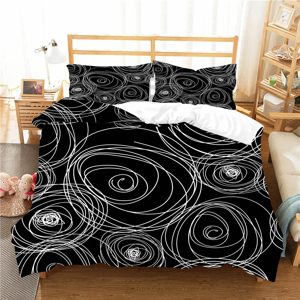 Comforter Sets Duvet Cover Bedding Clothes Abatract Black Lines Home Textiles with Pillowcase King Double Sigle Size Bed Linens
Comforter Sets Duvet Cover Bedding Clothes Abatract Black Lines Home Textiles with Pillowcase King Double Sigle Size Bed Linens