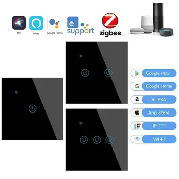 WiFi Smart Light Switch with Luxuray Glass Panel, Touch Sensor Smart Wall Switch Voice Work with Alexa, Google Home
WiFi Smart Light Switch with Luxuray Glass Panel, Touch Sensor Smart Wall Switch Voice Work with Alexa, Google Home