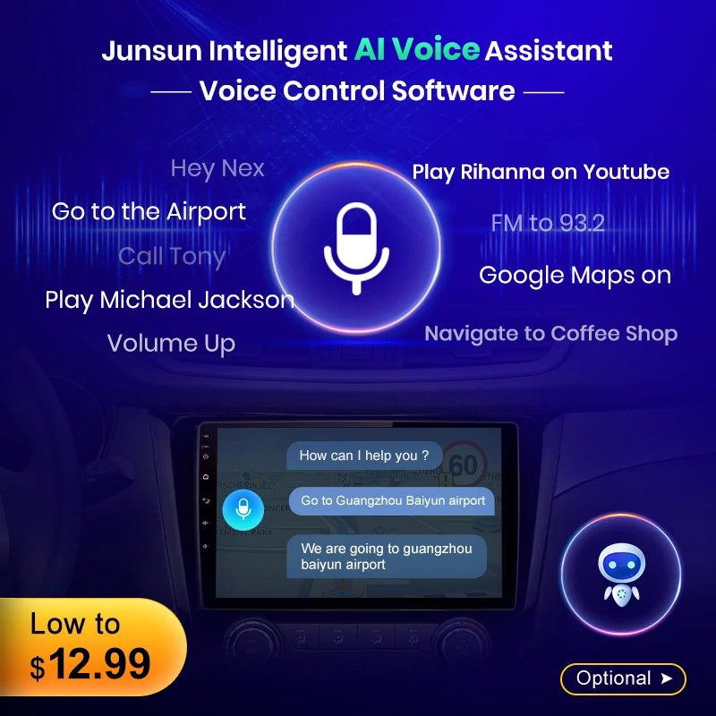 Junsun V1 Android 10 ИИ Голосовое управление 4G DSP автомобильное Радио мультимедийный