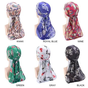 Silk Print Long Tail Pirate Cap Cape Polyester For Men Ladies Fashion 6 Colors Headwear Scarf New Hat Lmitation Turban 
Silk Print Long Tail Pirate Cap Cape Polyester For Men Ladies Fashion 6 Colors Headwear Scarf New Hat Lmitation Turban