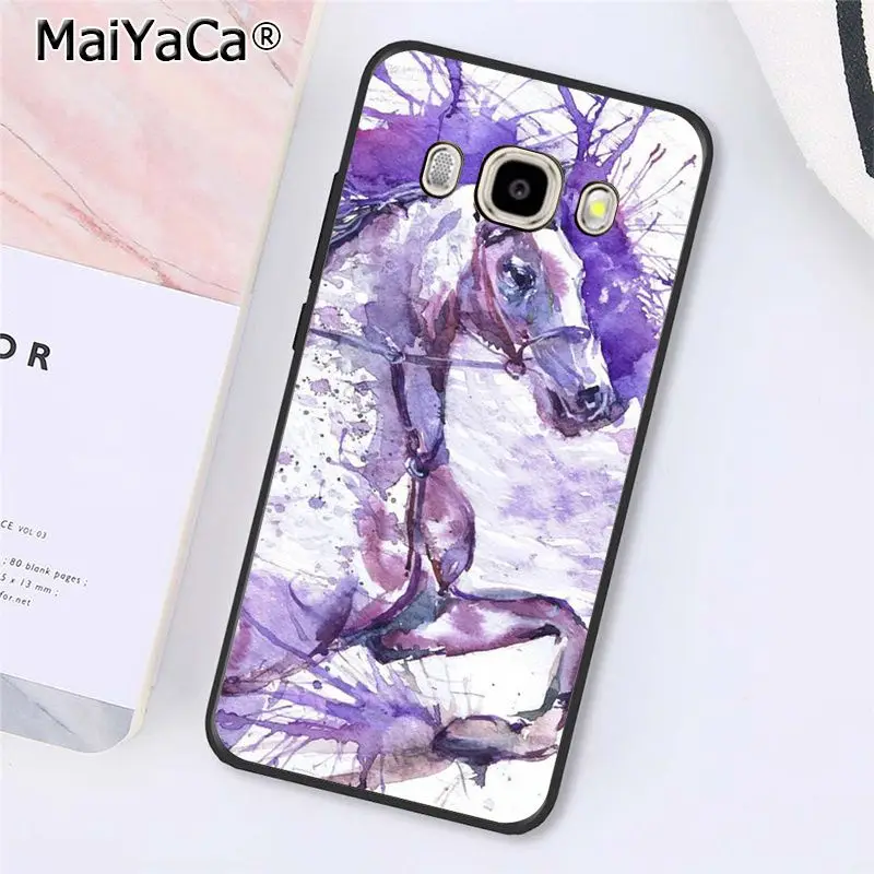 Watercolor horse Running Horses