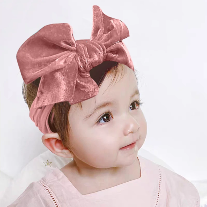 10 x Baby Mädchen Kleinkinder Haarband Bögen Clips mit elastischen Stirnbänder P 