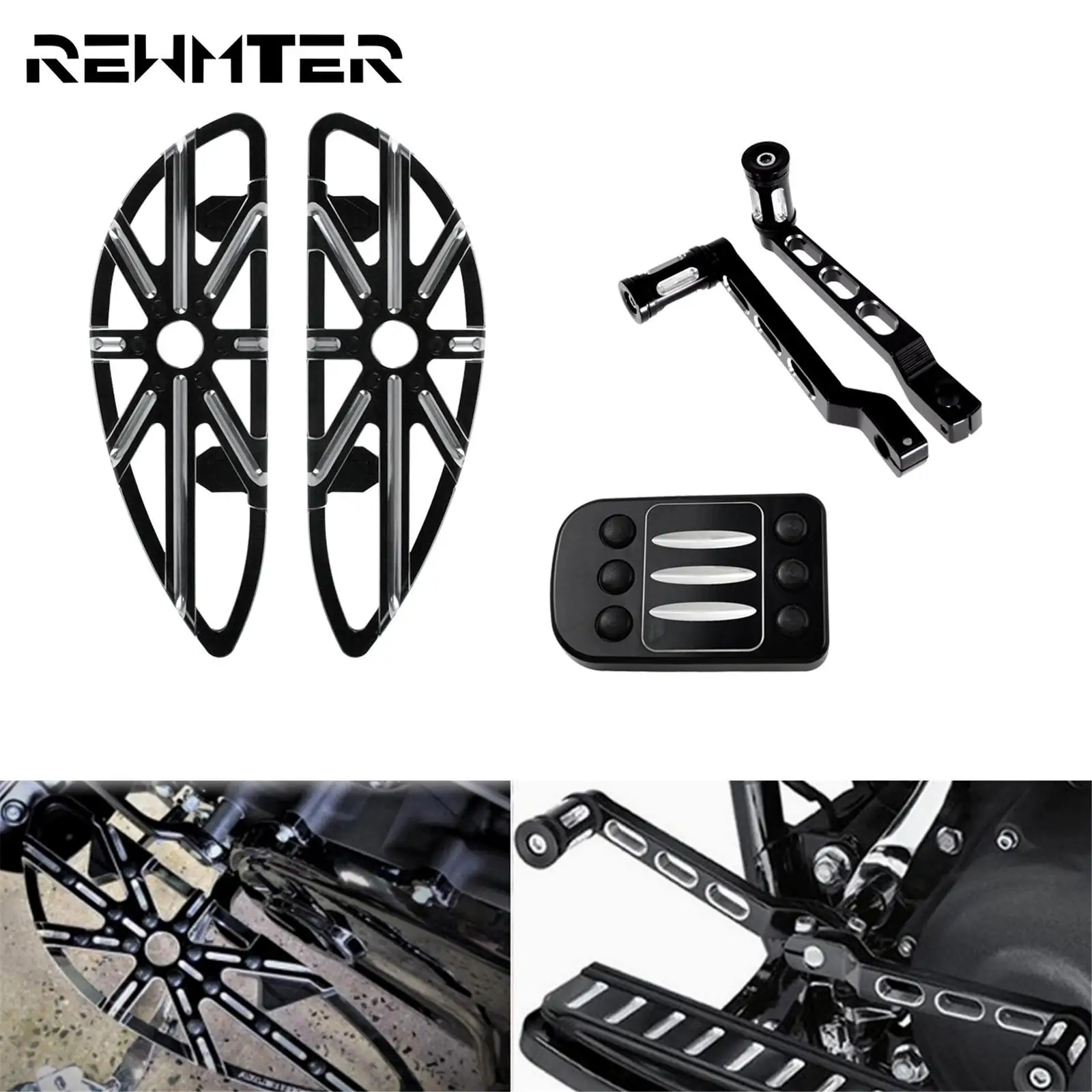 Motorcycle Driver Front Floorboard Foot Pegs +Brake Pedal Pad +Heel Toe Shift Levers Shifter Pegs For Harley Softail Touring FL
Motorcycle Driver Front Floorboard Foot Pegs +Brake Pedal Pad +Heel Toe Shift Levers Shifter Pegs For Harley Softail Touring FL