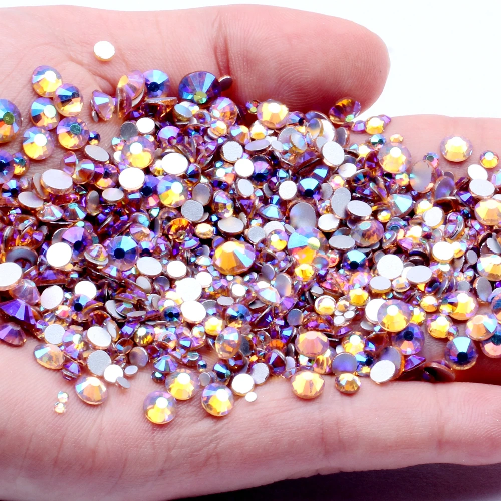 Light Peach AB Flat Back Nail Art Glue On Non Hotfix Rhinestones Champagne AB Glass Crystals Chatons Strass Stones Decoration 
Light Peach AB Flat Back Nail Art Glue On Non Hotfix Rhinestones Champagne AB Glass Crystals Chatons Strass Stones Decoration