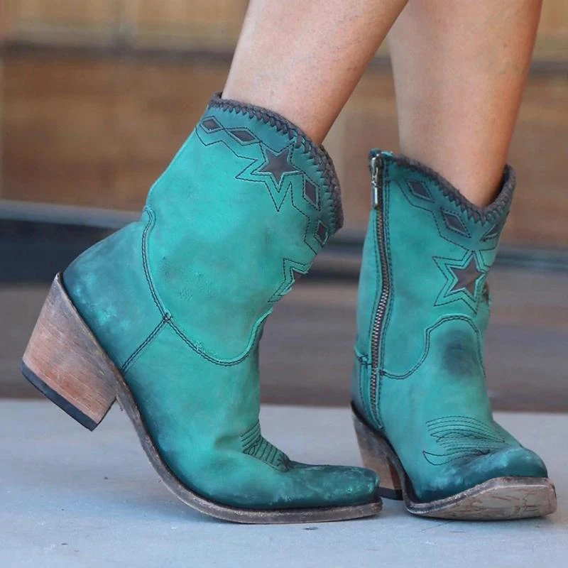 Puimentiua Women Ankle Boots Western Retro Leather Heels Pointed Toe Solid Pattern Sewing Botas Mujer Female Side Zipper Boots
Puimentiua Women Ankle Boots Western Retro Leather Heels Pointed Toe Solid Pattern Sewing Botas Mujer Female Side Zipper Boots