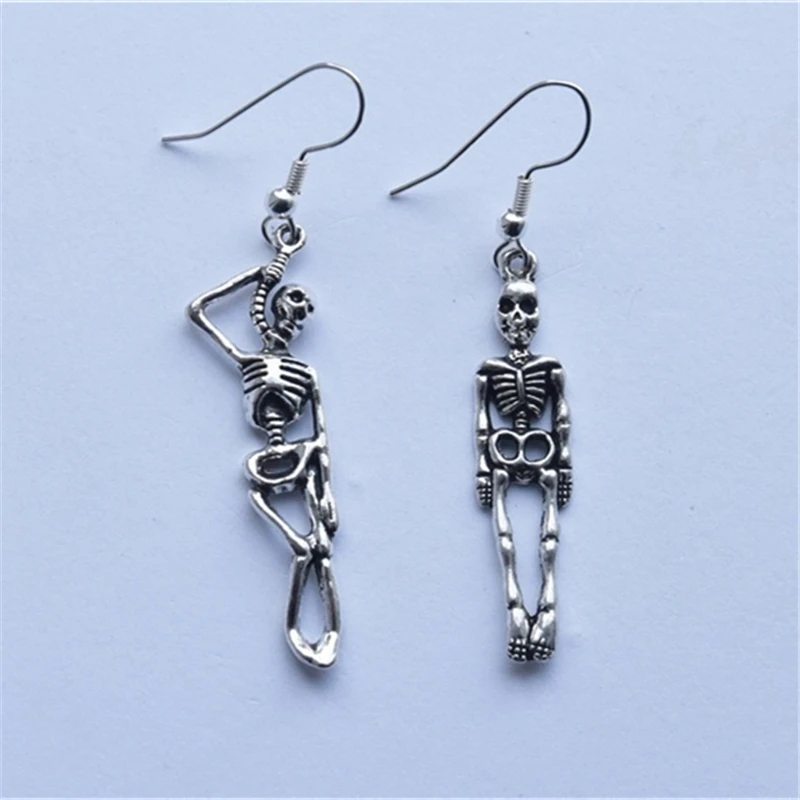 

Skeleton Earrings Skeleton Jewelry Cool Gift Asymmetrical Earrings Halloween Earrings Gift Creative Christmas Gift