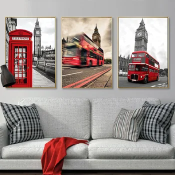 London City Street Scene Wall Art Canvas Paintings Black and Red Bus Wall Art Prints and Posters for Living Room Home Decor
London City Street Scene Wall Art Canvas Paintings Black and Red Bus Wall Art Prints and Posters for Living Room Home Decor