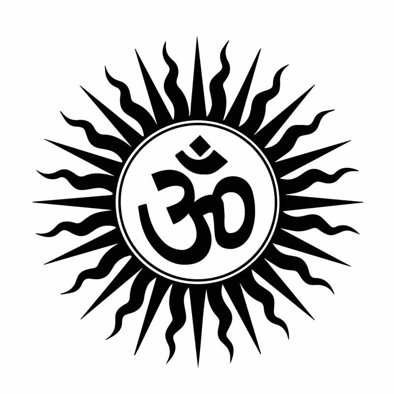 DAWASARU Vinyl Decal Mysterious Hindu Religious India Sanskrit Symbol Waterproof Sunscreen Car Sticker Black/Silver 15CM*15CM | Автомобили