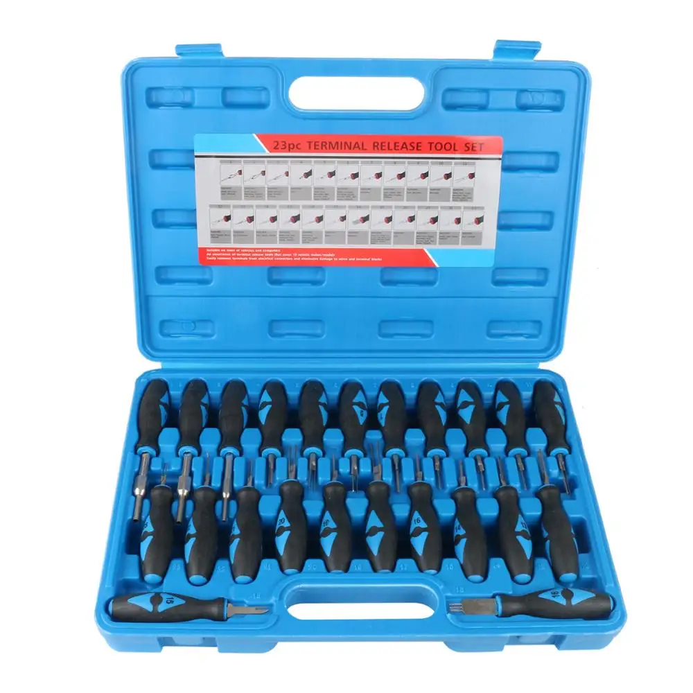 23Pcs Universal Car Removal Remover Tool Electrical Terminal Release Wiring Crimp Connector Pin Release Auto Repair Tools
23Pcs Universal Car Removal Remover Tool Electrical Terminal Release Wiring Crimp Connector Pin Release Auto Repair Tools