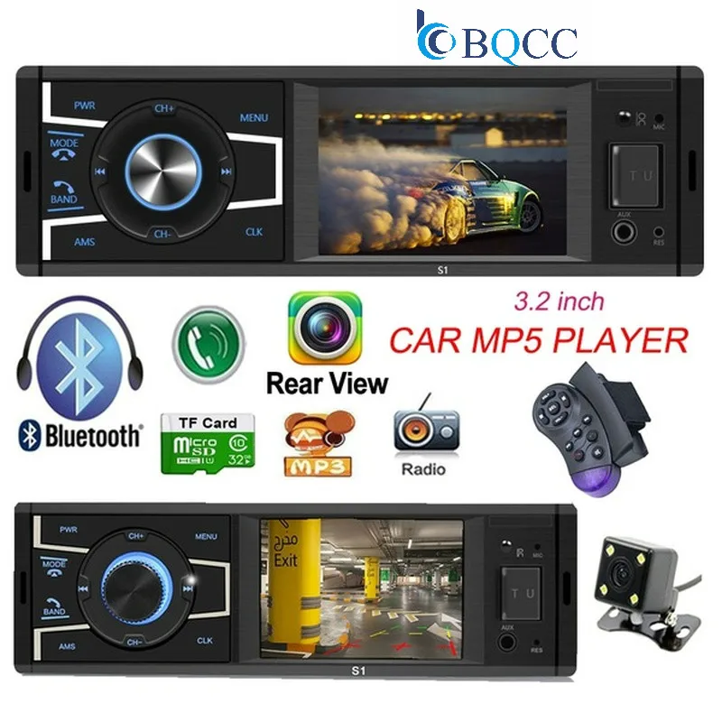 Автомагнитола S1 3 2 дюйма 1 Din стерео mp5 плеер экран Bluetooth FM радио USB AUX in нет/с камерой